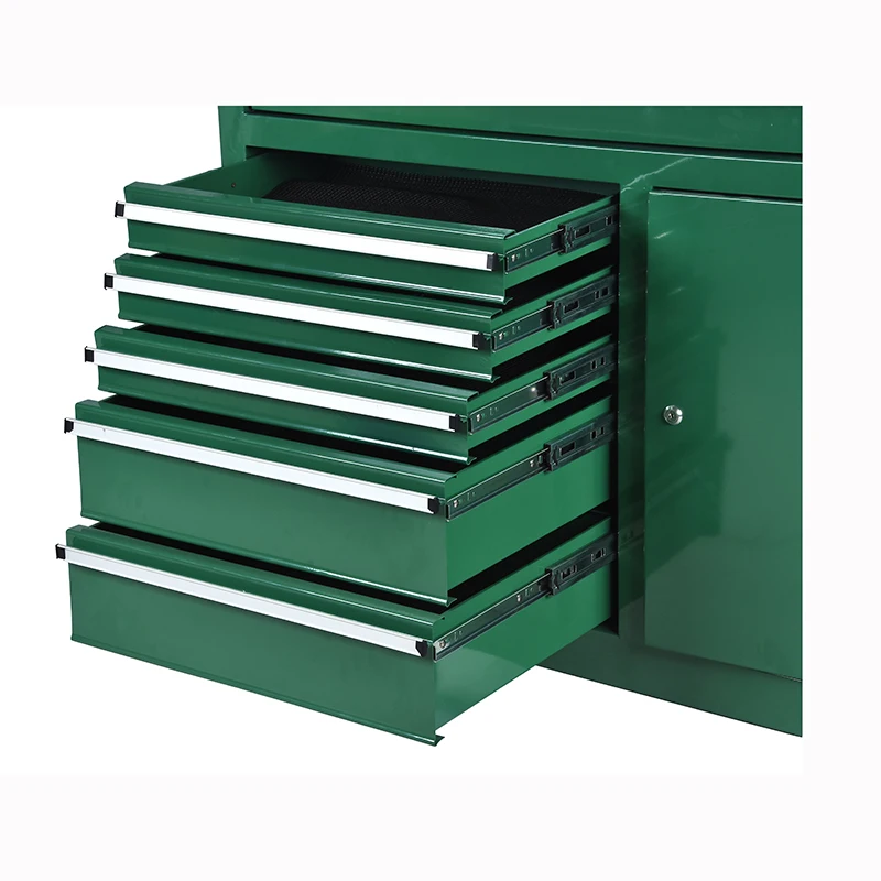 Green large capacity 6 drawers Storage metal tool cart with wheels and side door