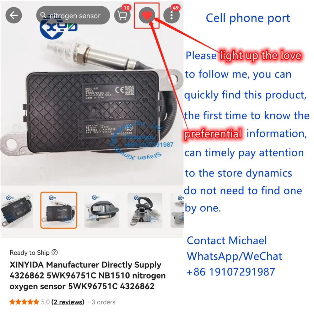 XINYIDA Support Customized Sensor 5WK96703 A0009050126 SCR Nox Sensor 5WK9 6703