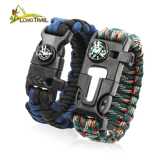 Bengku Brand New Survival Flint Nine-Core Paracord Bracelet With Knife Clasp