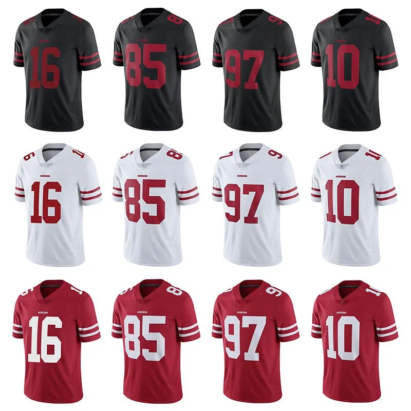 Wholesale Nfl 16# Montana 85# Kittle 10# Garoppolo 97# Bosa Jersey Custom Football Shirts American Uniform Football Jerseys
