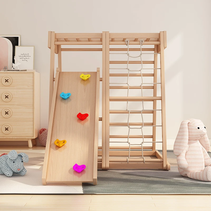 Factory wholesale indoor natural low price small wooden climbing frame