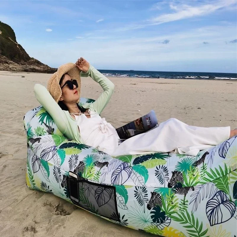 wholesale Leisurely Foldable Sleeping Bag Portable Folding Colorful Air Lounger Bed Sofa