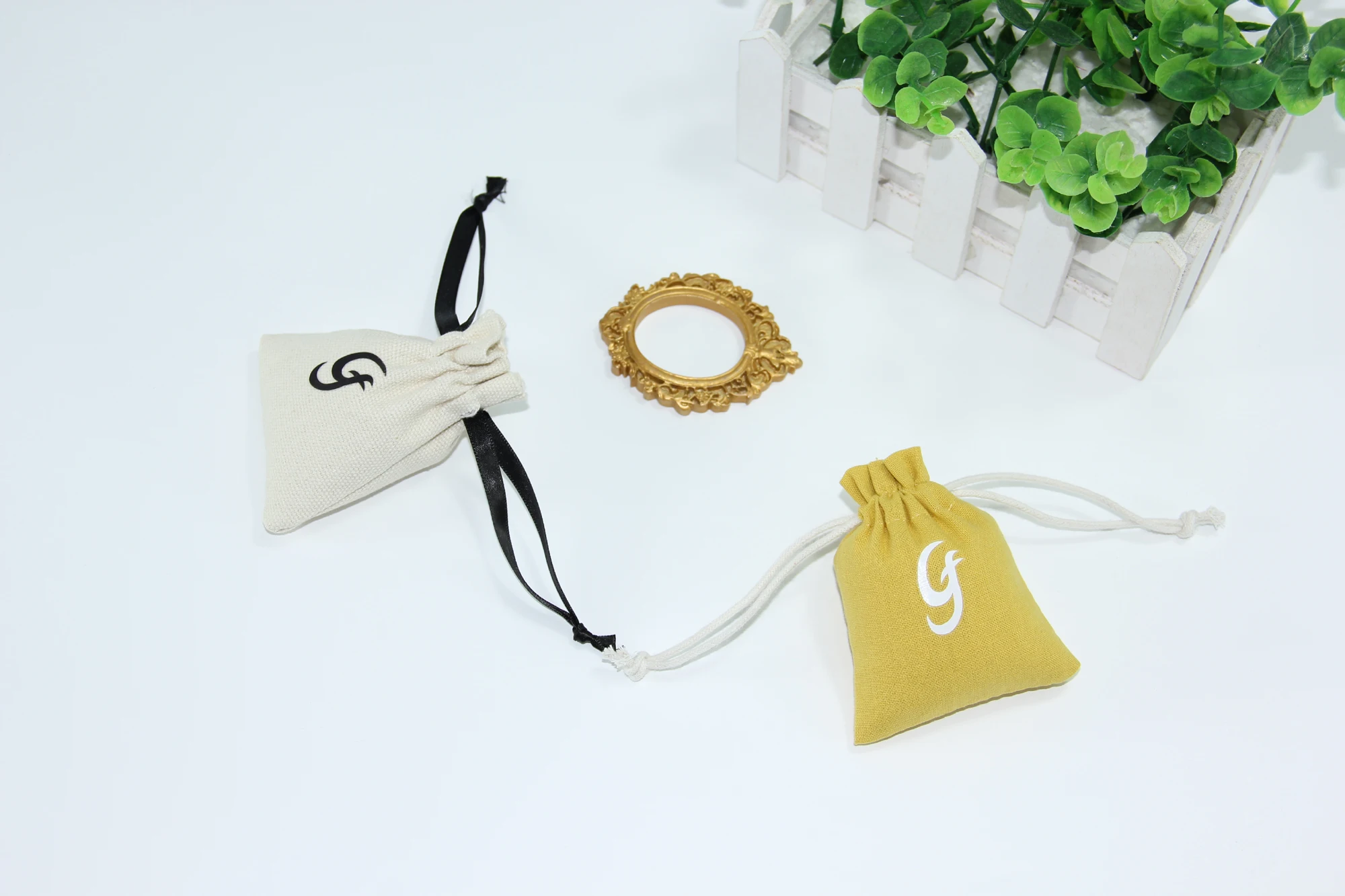 Eco-Friendly Canvas  Packing Storage Pouches  Cotton Drawstring Bag Jewelry Pouch Candy Wedding Gifts Cosmetic Storage Ba