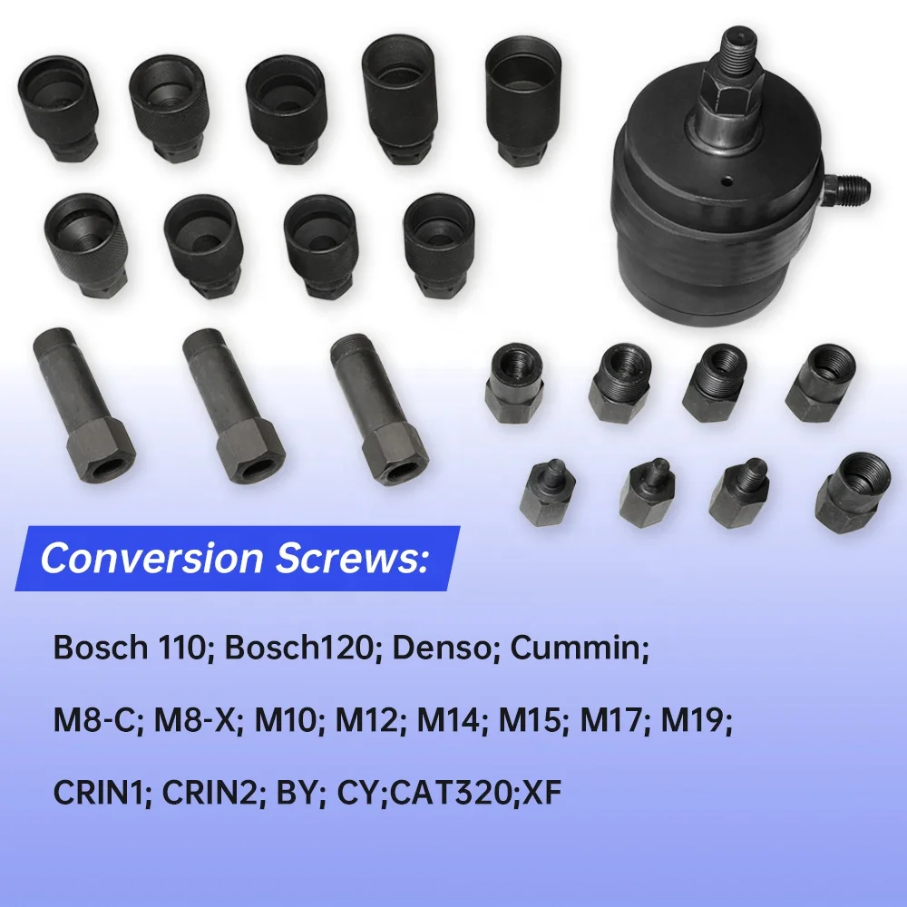 23 Pcs Pneumatic Injector Puller Removal Tools Air Vibration Injector Removal Tool Diesel Injector Puller Kit Extractor