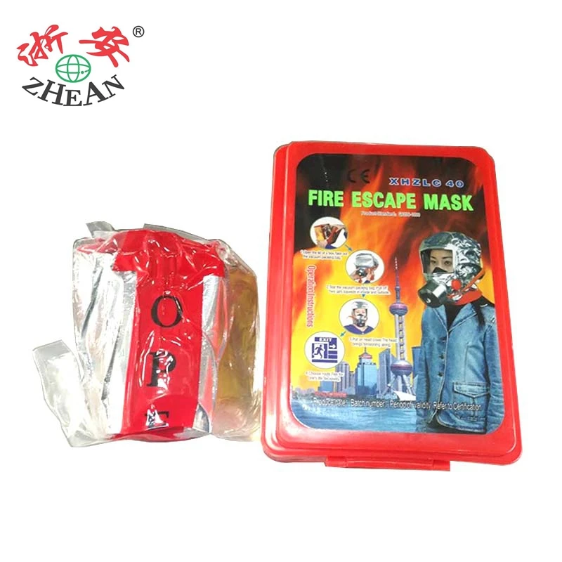 emergency escape gas mask fire flame resistant toxic gas proof security safety rescue device oxygen breathing gas hood