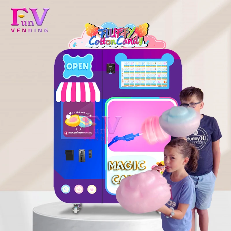 New Upgrade Commercial Cotton Candy Making Machine 31 Kinds of Flowers Full Automatic Candy Floss Vending Machine