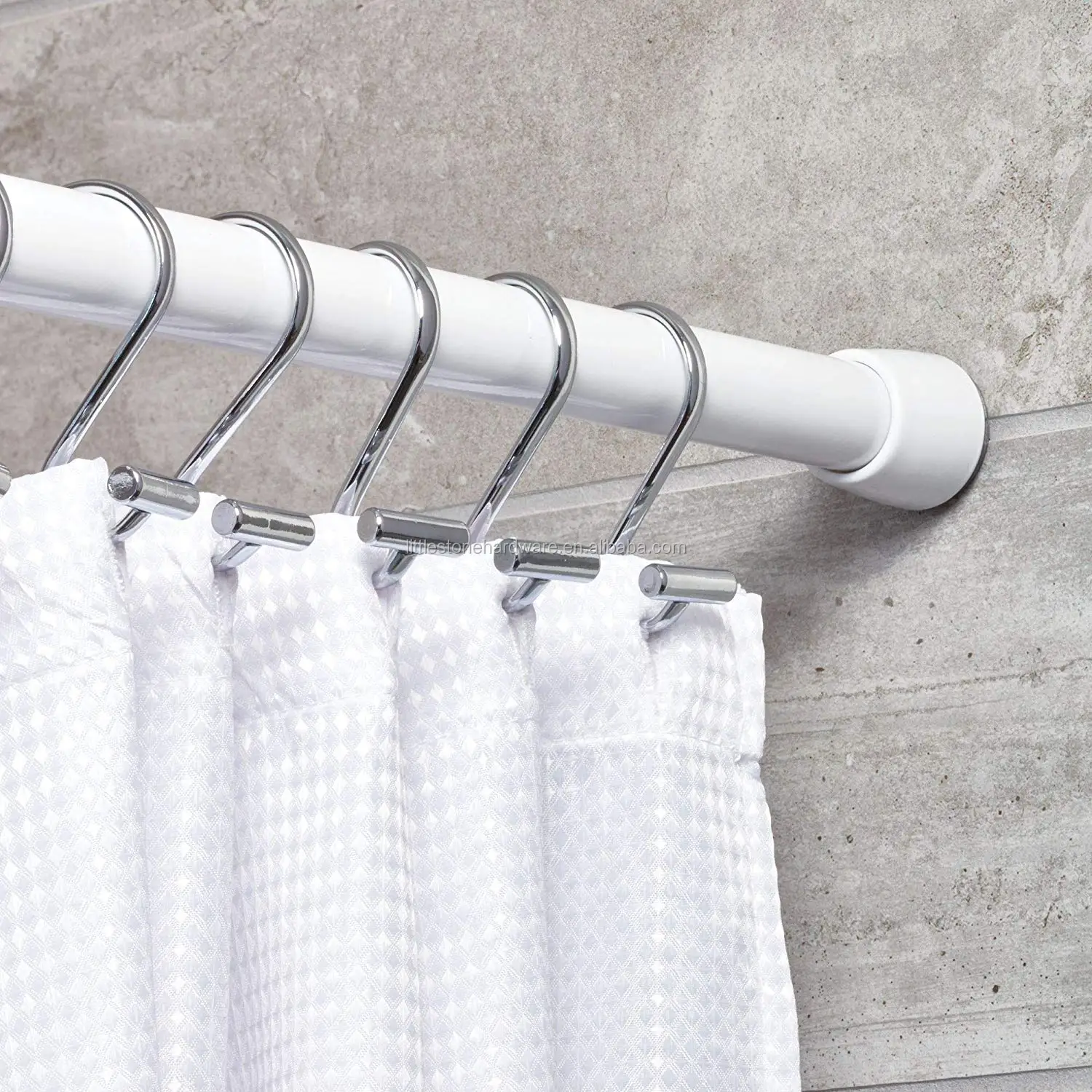 T-Bar Shower Curtain Hooks Rustproof Wholesale Bathroom Accessories Metal S Shape Shower Curtain Hooks Rings