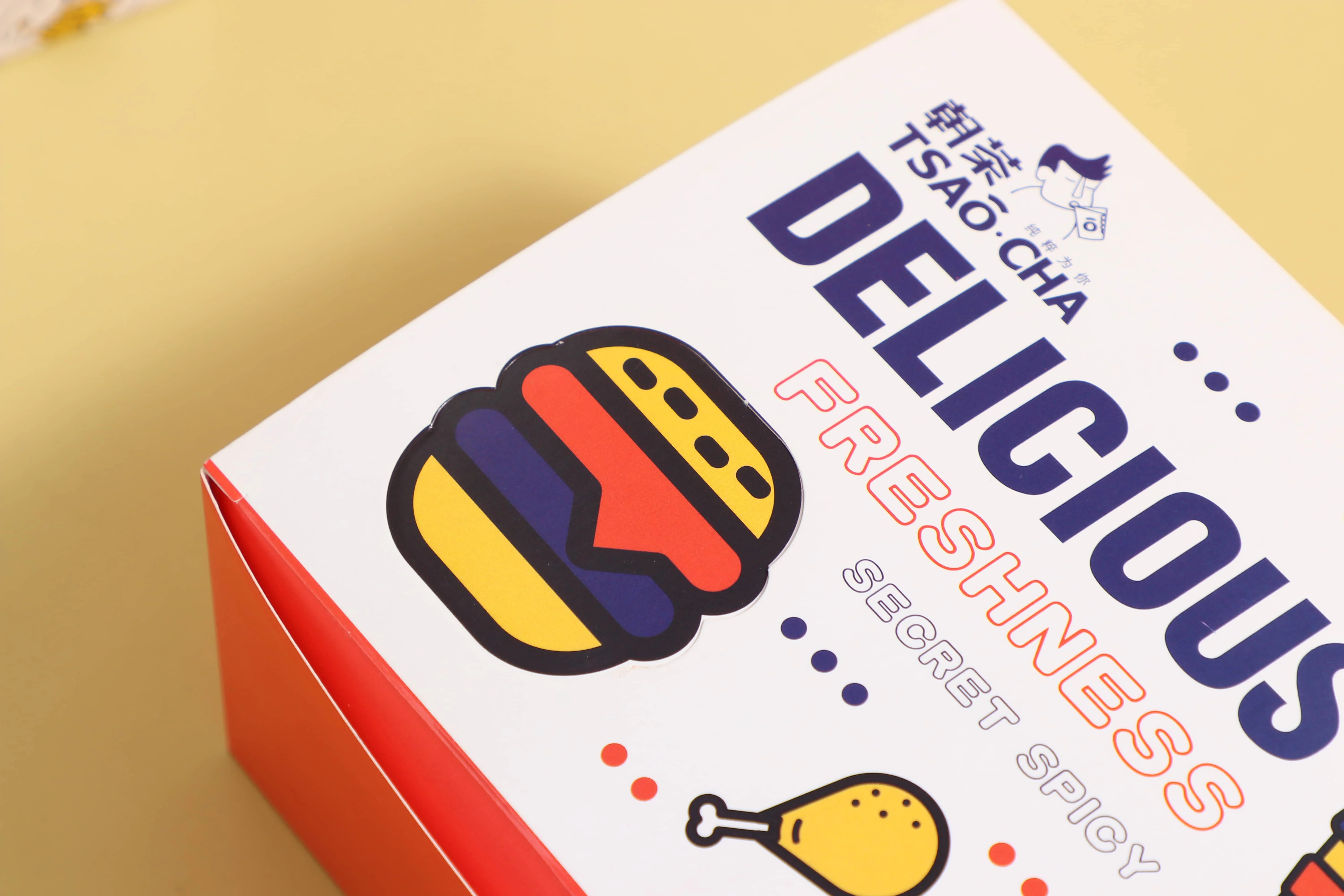 Reusable White Cardboard or Kraft Food Packing Carton Box with Handle AL baik Fried Chicken Disposable Rectangle Carry out box