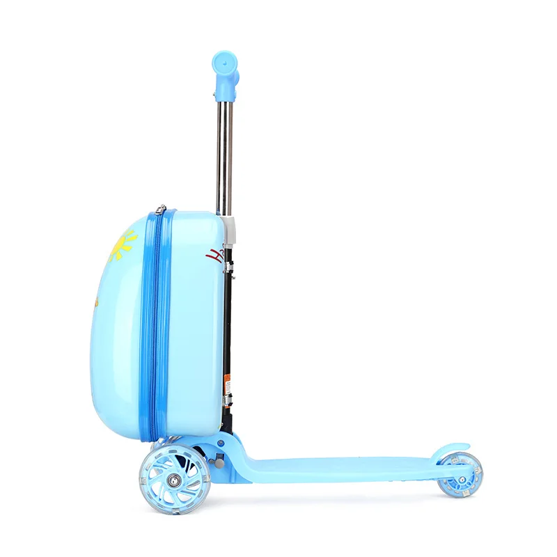 Twinkle Cartoon Cute Kids Small Scooter Suitcase Lazy Trolley Bag Baby ABS travel Luggage
