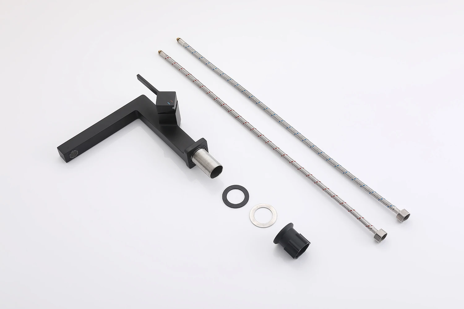 Contemporary Blacked Cheap Deck Mounted Single Handle SUS304 Waterfall Mixer Bath With Hot Cold Water Basin Faucets