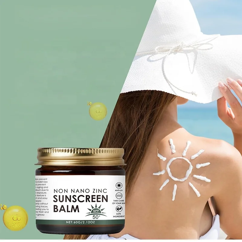 Custom Logo Spf50 UVA UVB Broad Spectrum Sunscreen Butter Non-Nano Zinc 100% Grass Fed Tallow Sunscreen Balm