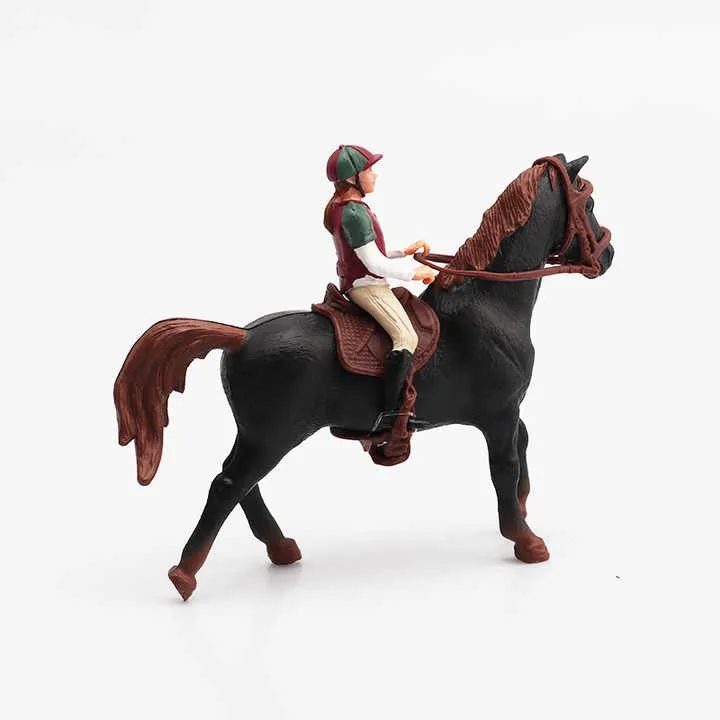 EPT High Simulation Pretend Play Toys Animals Plastic Black Horse Toy Set