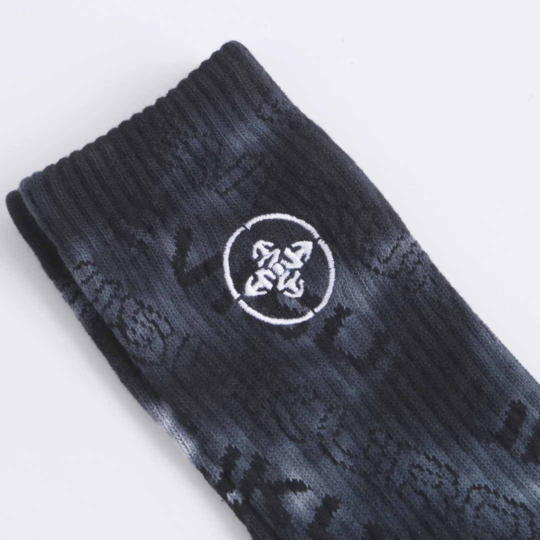 Custom Socks Design Own Logo Crew Socks Order Private Jacquard Your Label Cotton Black Man Sport Sock