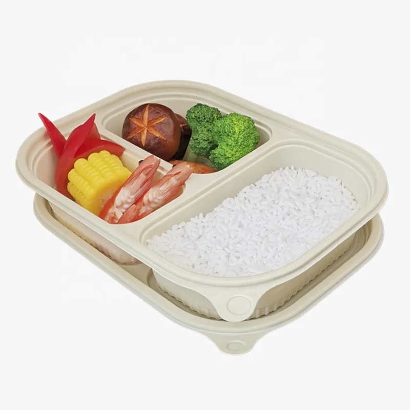 Одноразовый контейнер для еды на вынос биоразлагаемый микроwavable кукурузный крахмал Ланч-бокс с крышкой биоразлагаемая пищевая упаковка ZD