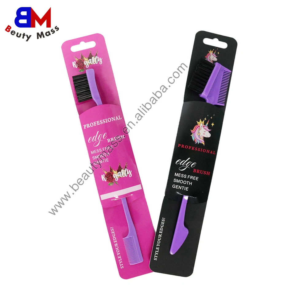 New Design Custom Logo Edge Brush Package Red And Black Makeup Brushes Cover Paper Packaging