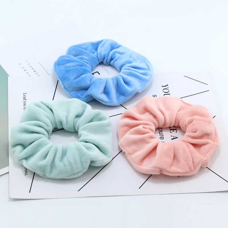 water absorption scrunchies with a logo tag simple headdress flannel large intestine circle hair ring support