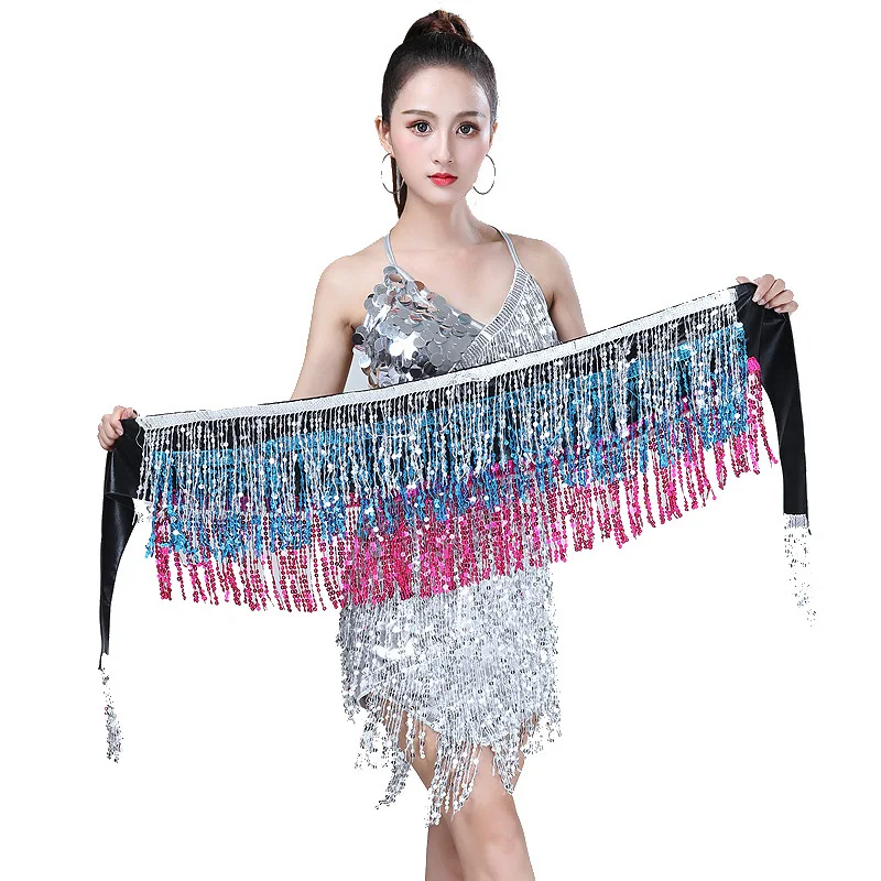 stretch sequin chainette for stage dance wear Latin dance garment decorative   tassel fringe
