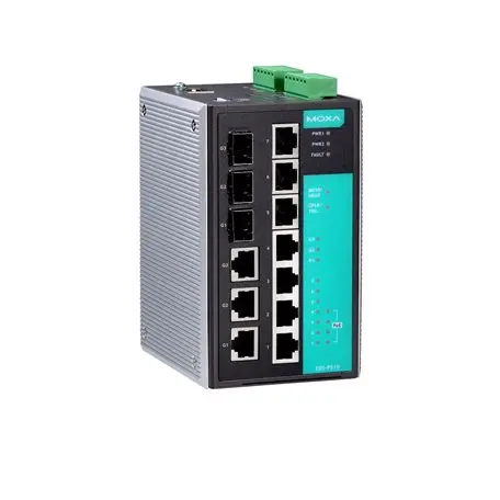 MOXA EDS-P510 Series 7+3G-port Gigabit PoE managed Ethernet switches with 4 IEEE 802.3af PoE ports