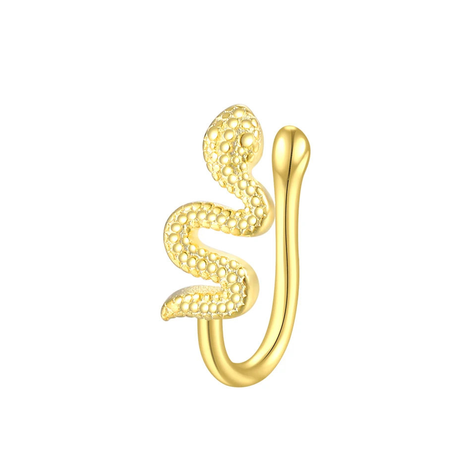 925 Silver Fake Nose Ring CZ African Nose Cuffs Gold Faux Septum Rings Clip on Nose Jewelry for Woman Non Pierced Jewelry