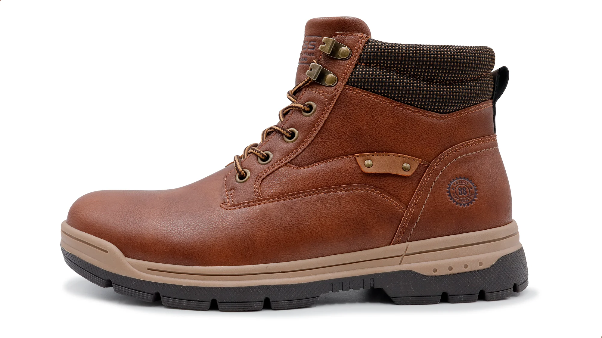 Wholesale Leather Fashion Trend Lace-Up Solid Lace-Up Ankle Casual Shoes Martin Boots