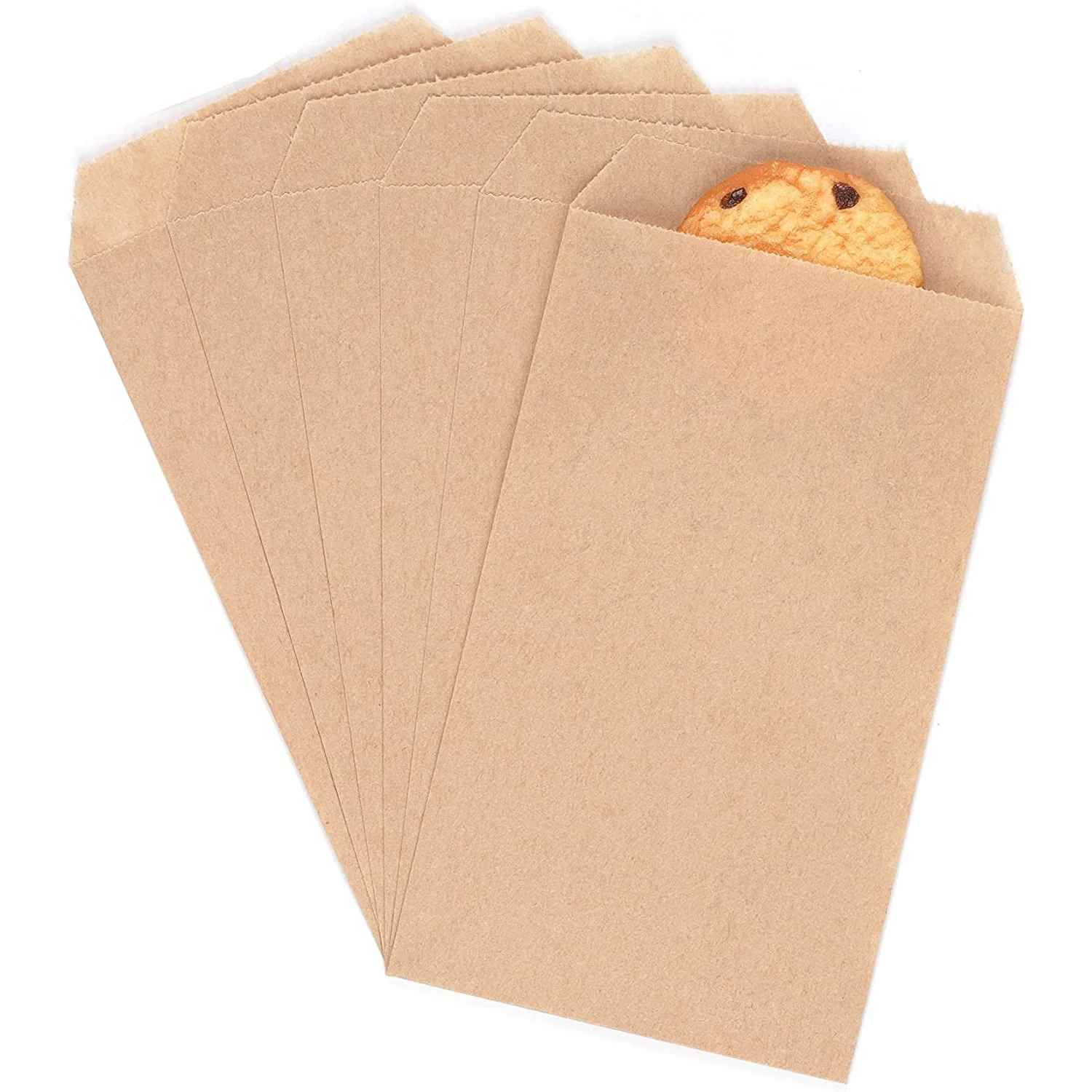 Brown Mini Flat Kraft Paper Bags Envelopes for Small Treat Candy Wedding Confetti Tossing Notes Seeds Carton Packing Hand Length