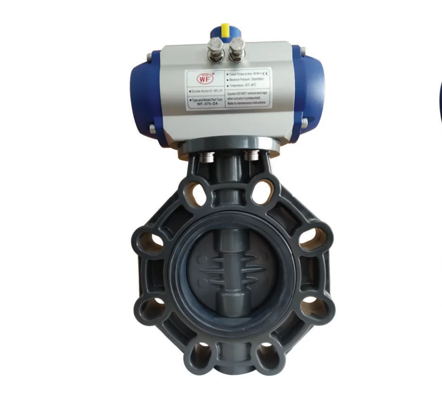 Industry using DIN/JIS/ANSI UPVC/CPVC SCH80 electric actuator PPH true union ball valve with bracket EPDM/VITON