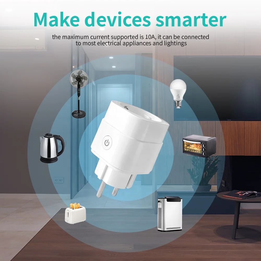 GL-PL-001W Gledopto Tuya Wi-Fi интеллектуальная розетка ЕС с измерителем мощности 200 ~ 240 В 10 А переключатель света управление через приложение