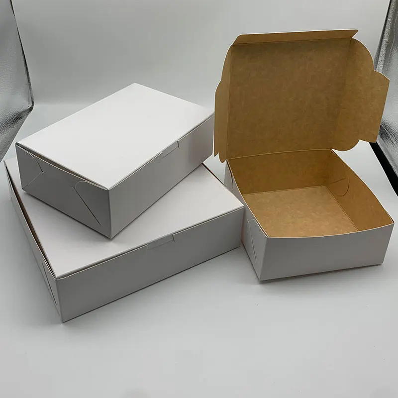 New Style Folding White Kraft Cake Box