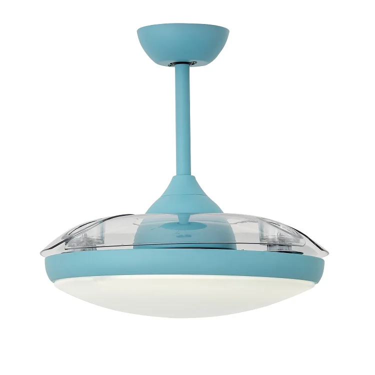 Пижама синего цвета с дистанционным управлением преобразования частоты с регулируемой яркостью, на светодиодах для спальни столовая потолочный вентилятор со светодиодной подсветкой