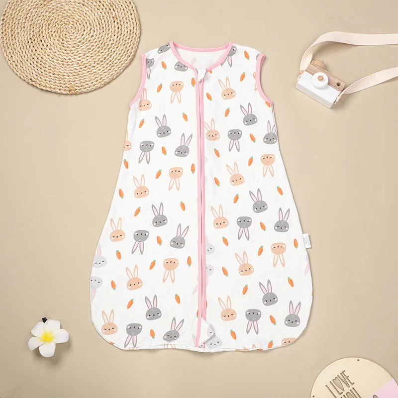 Customized 100%Cotton 0-24 Month Toddlers Sleeping Sacks Soft Knitted Zipper Baby Sleeping Bag Sleeping Bags for Newborn Babies