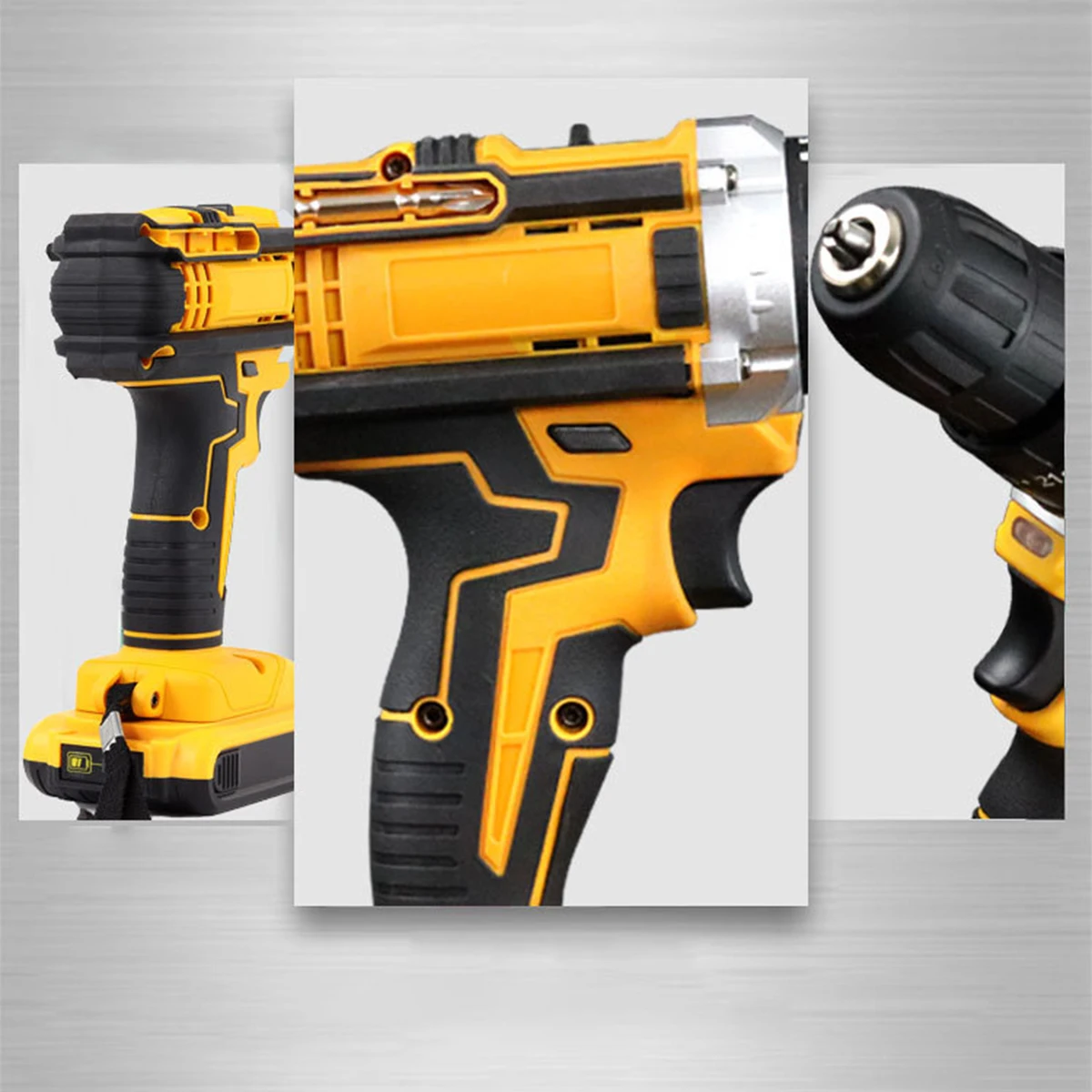 Set Of 3pcs Power Tools Kits Portable Lithium Electric Hammer Drill Brushless Angle Grinder Cordless Wrench Combination Tool Set