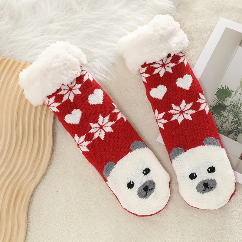 L&J Shoe Mid-tube Cute Christmas Socks Women Lamb Wool Socks Thick Warm Ski Girls Socks blanket Sox