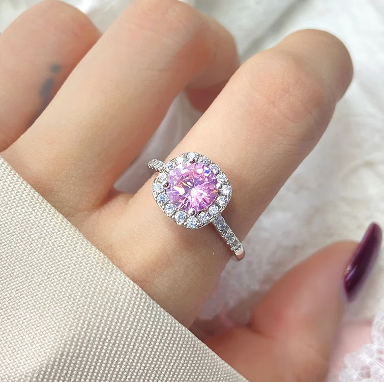 ready to ship cubic zircon 925 silver wedding gold finger Ring for women