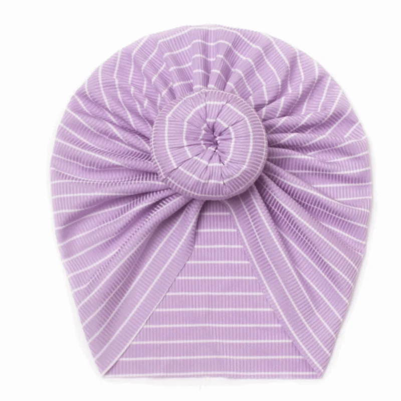 Fashion stripes design hats for baby brimless cap multi color elastic headband hat wholesale