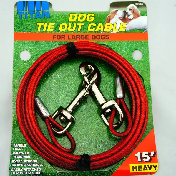 PVC coated dog tie out cable leash and stake  Pet Accessories Wholesale