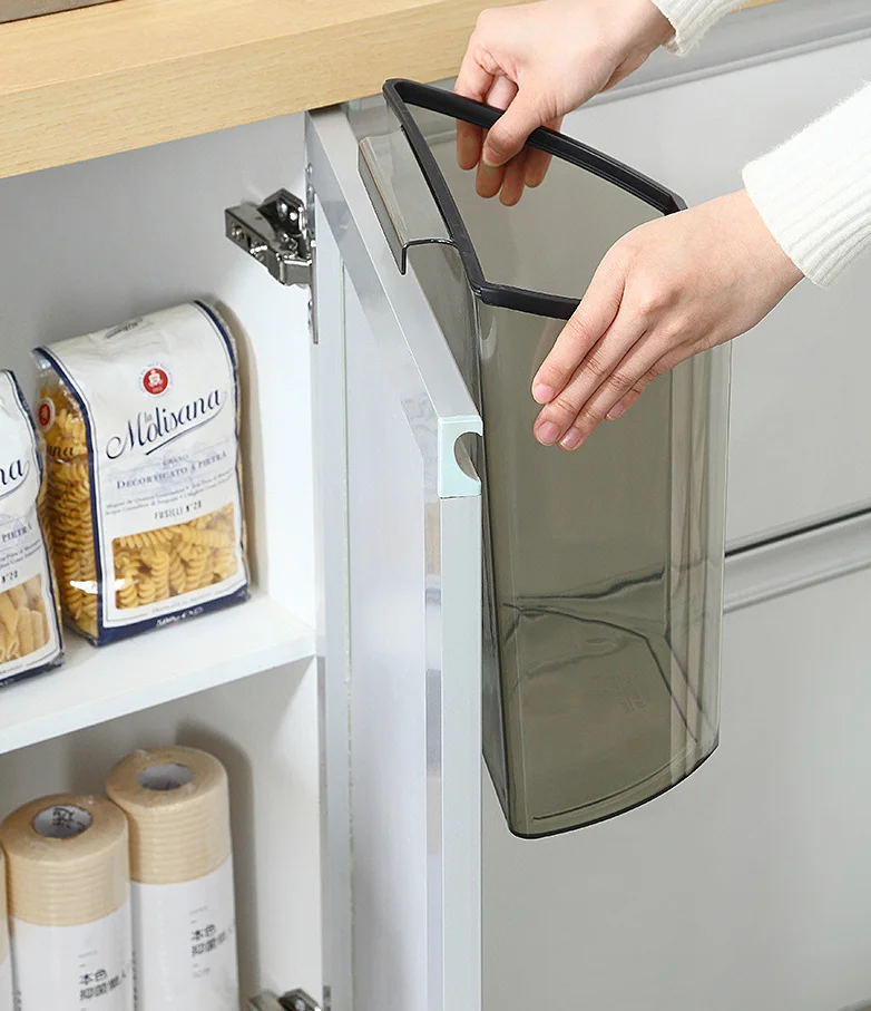 Hot Selling Waste Plastic Kitchen Bins Basket Garbage Bathroom Wall-mounted Trash Can With Lid