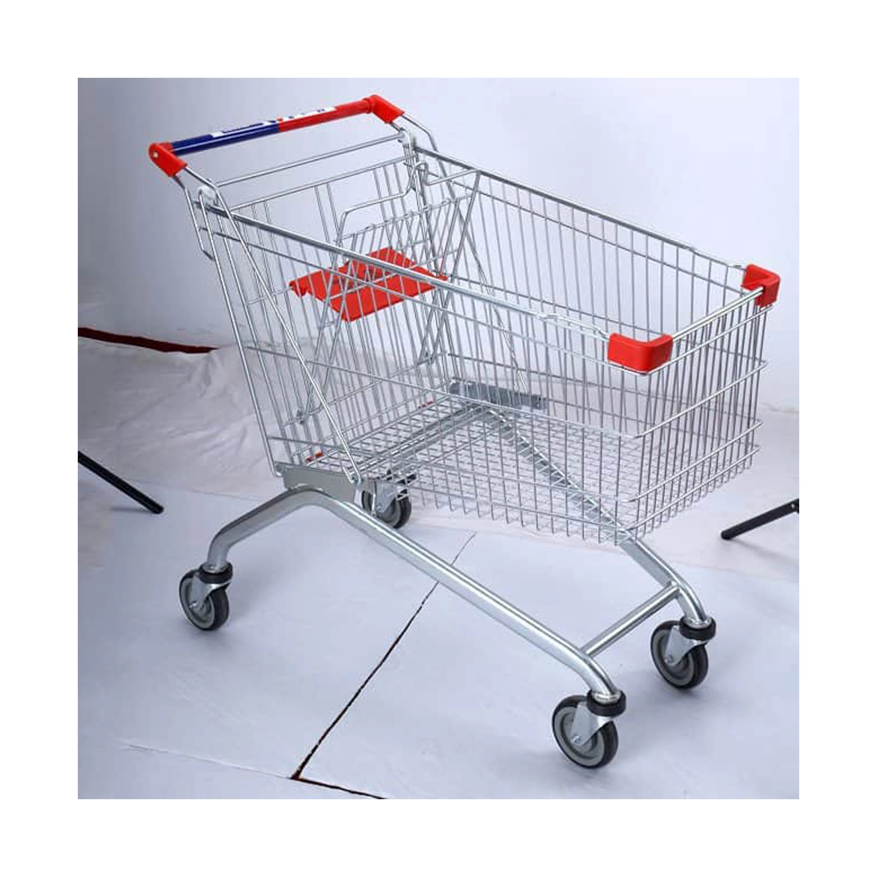 High Quality 120litres Supermarket  Convenience Store Carrefour Shopping Cart Trolley