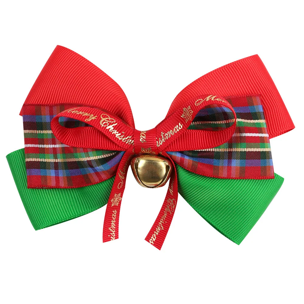 Christmas plaid Christmas Hair Bows Clips for Girls Hair Accessories Colorful Xmas Boutique Hair Clips Bowknot Hairpins