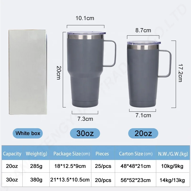 TY Custom logo  30oz stainless steel tumbler with handle Double wall vacuum insulated Travel Mug with Slider Lid and straw