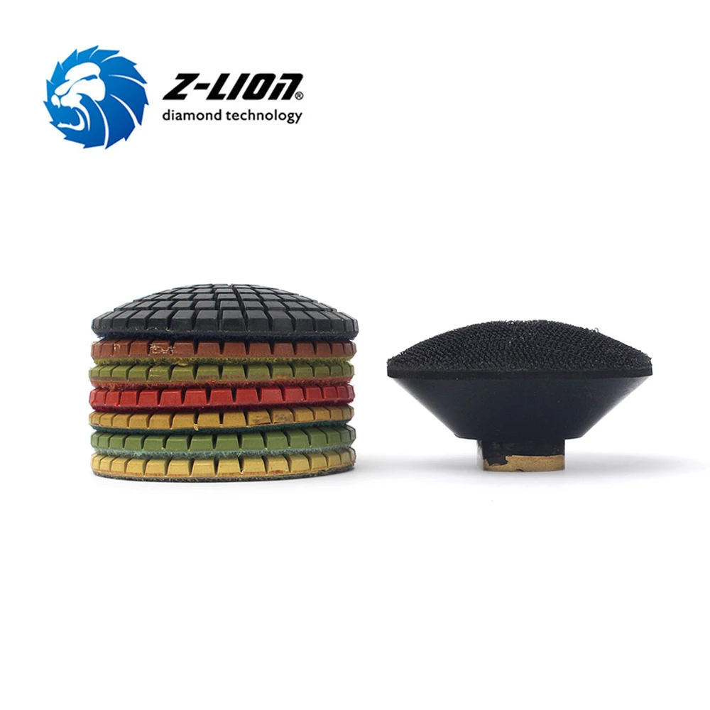 Z Lion 100mm convex diamond polishing pad for stone