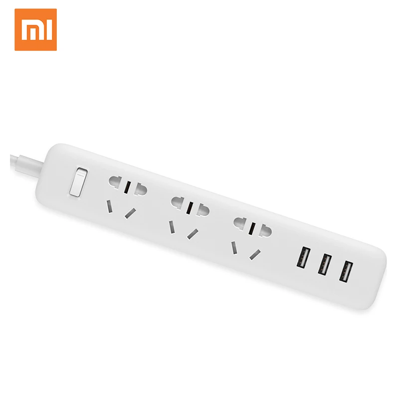 
Chinese Version Xiaomi Power Strip 3 Outlet 3 USB Fast Charging Patch Board Plug 