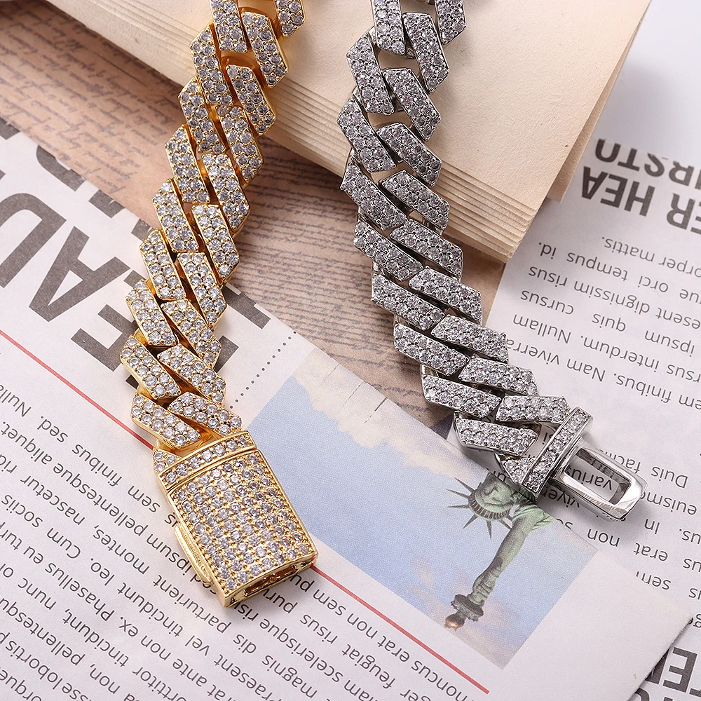 European and American popular hip-hop style luxury bracelet 18k gold-plated zircon bracelet
