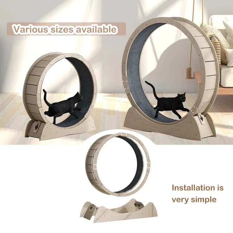 Cat Fun Treadmill Interactive Wooden Pet Tread Exercise Running Wheel Cat Pet Dog Fun Treadmill