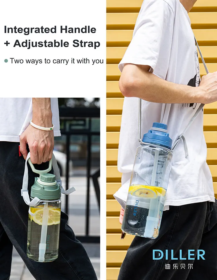 promotional bpa-free custom logo plastic water bottles with straw