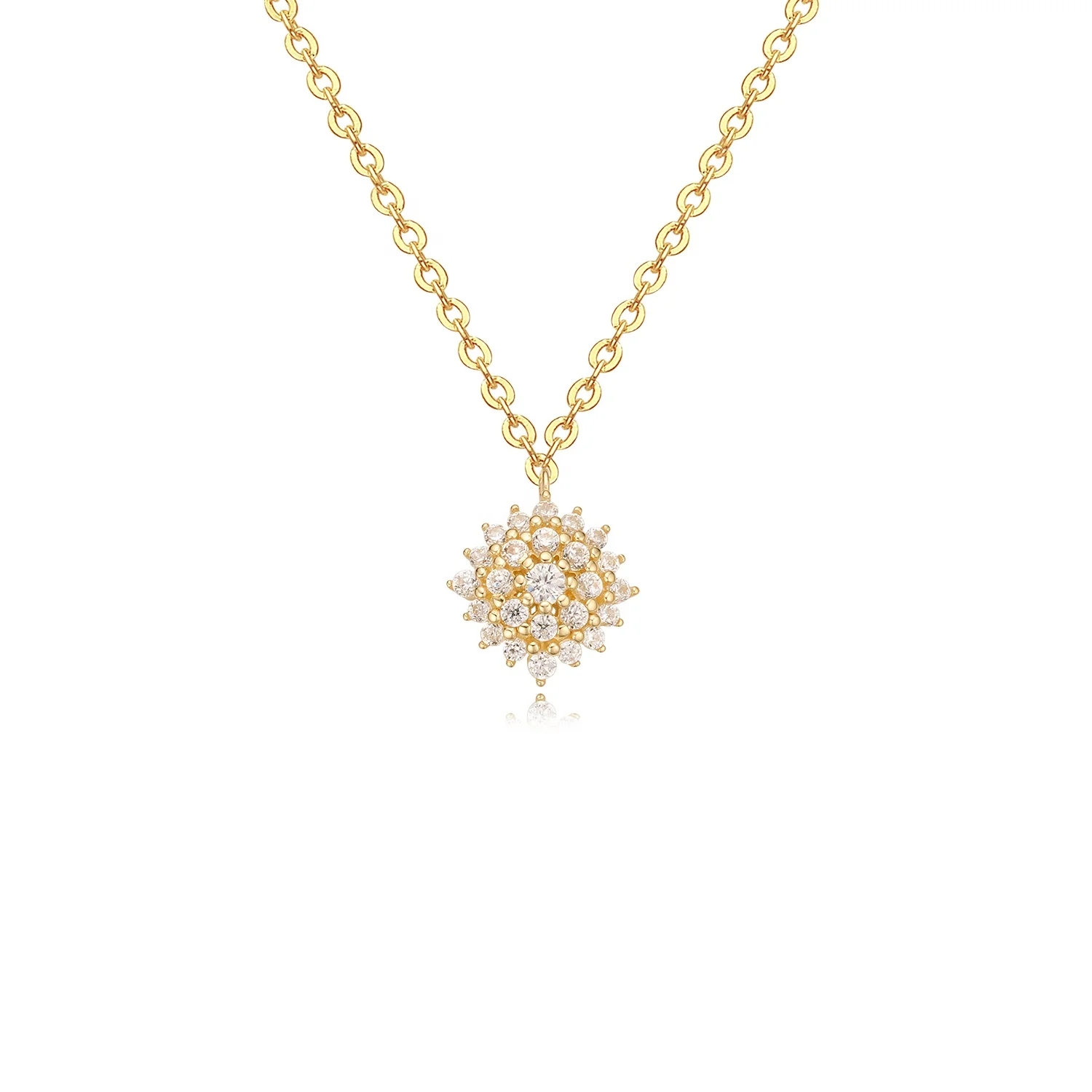 18k jewelry women necklace spherical zircon chain Custom Brazilian chain diamond Mosan daily wear accessories Necklace