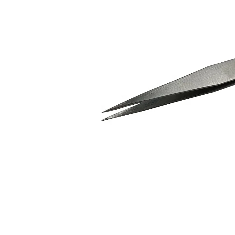 ST-12 ESD Antistatic Safe Silver Stainless Steel Precision Tweezers for Jewellery Watch Making Tools