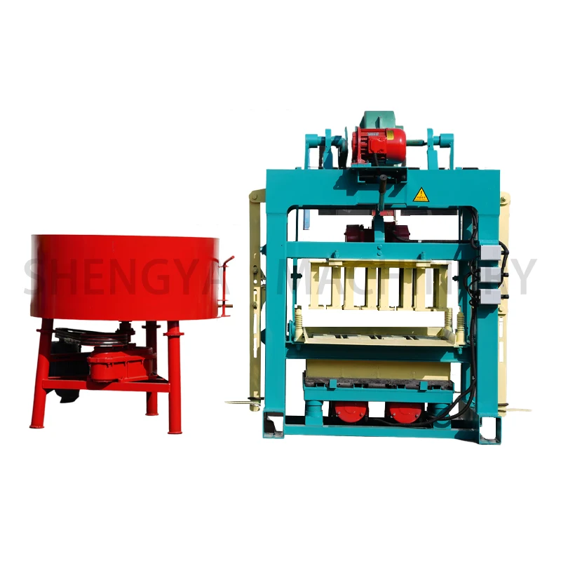 popular shengya qtj4-40 hand press cement block making machinery cement brick mould interlocking paver brick mould prices