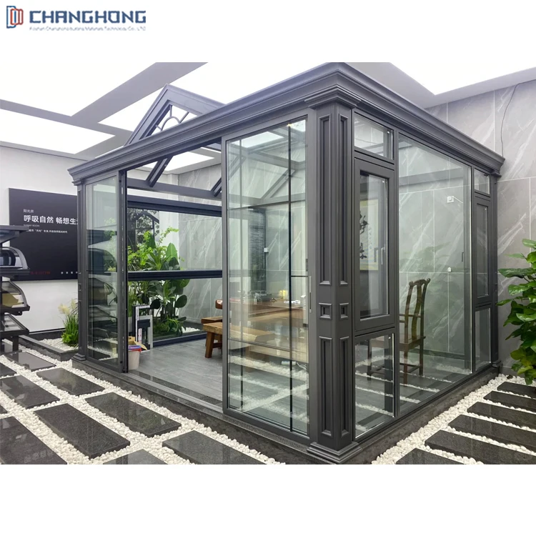Customized Glass Garden House Tempered Glass Aluminium Sunroom Hurricane Impact Garden House