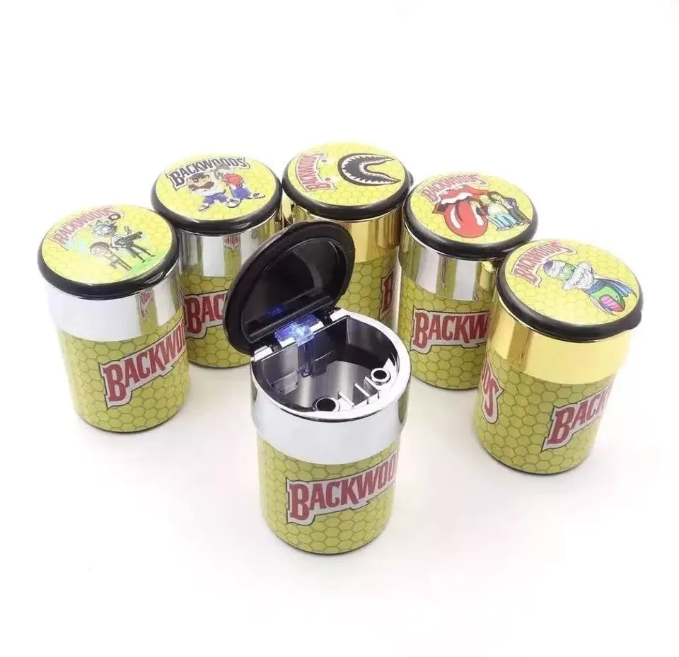 Wholesale Price Factory Outlet Smoking Accessories Custom Small Ashtray Logo Car Ashtray With Lighter