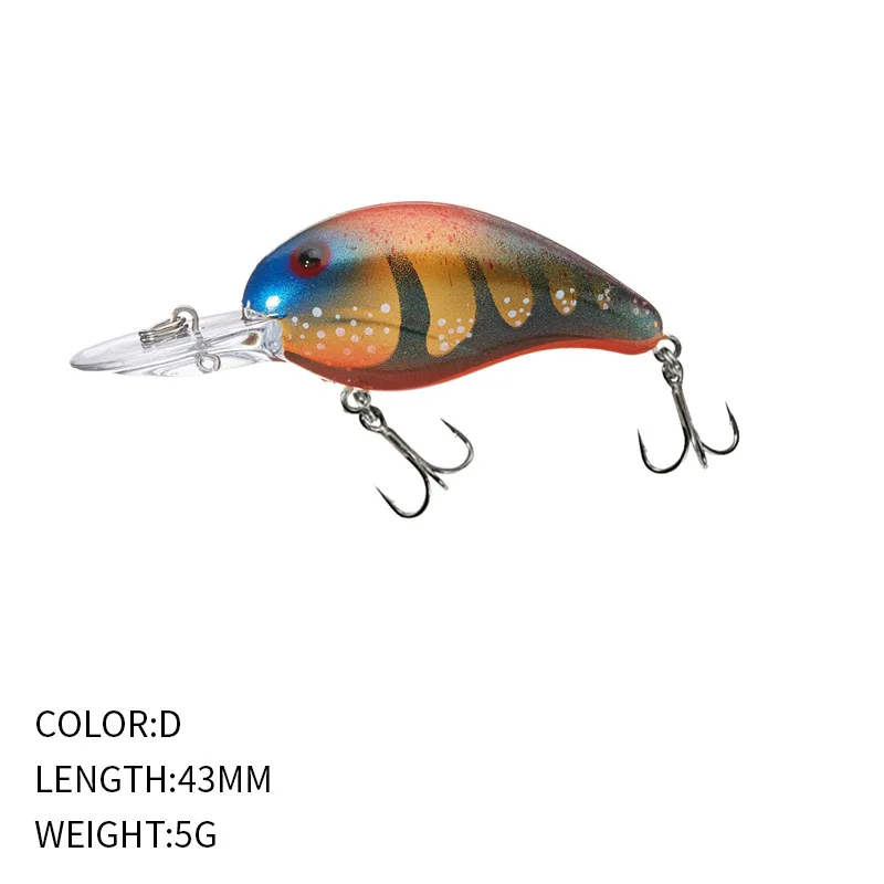 Factory Direct 5g 43mm Fishing Bait Casting Crank Lures Deep Diving Crankbait Trolling Bass Baits
